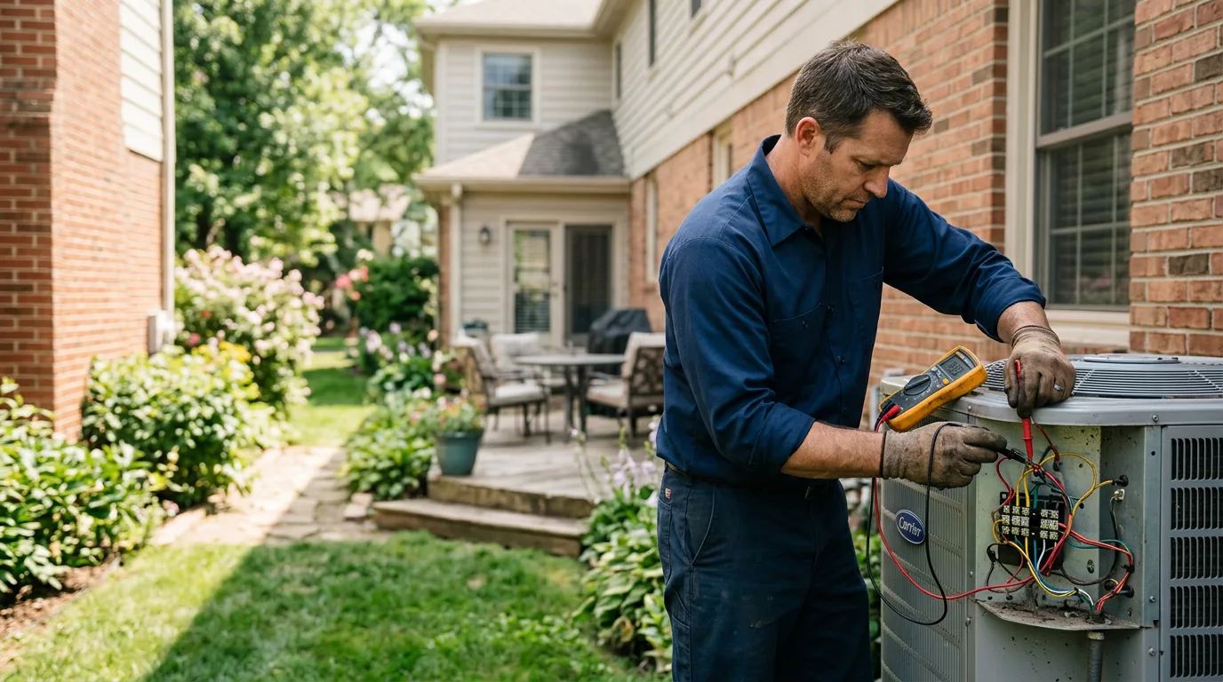 HVAC technician working near Vermontville, MI